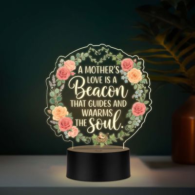 Inspirational Quote UV Print LED Night Lamp Mothers Day Gift for Mom Acrylic Light